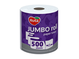 Полотенце бумажное Ruta Jumbo Roll, белое 2-слойное, 102,5 м, 500 отрывов, 1 рулон ЧС-00309 фото