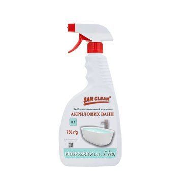 Засіб чистяче-миючий для акрилових ванн, San Clean "Professional Line", 750 г ЧН-00974 фото