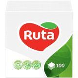 Салфетки бумажные Ruta, белые, однослойные, 24х24 см, 100 шт ФХ-21704 фото