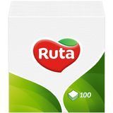 Салфетки бумажные Ruta, белые, однослойные, 33х33 см, 100 шт ЛС-02273 фото