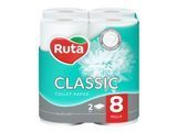 Папір туалетний Ruta Classic білий 2-шаровий, 8 рулонів ДС-00205 фото