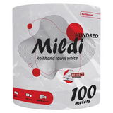 Рушник паперовий "Mildi Hundred" білий, 2-шаровий, 100 м, 435 відривів, 1 рулон КФ-02876 фото
