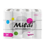 Туалетная бумага "Mildi SMART" белая, 2-слойная, 12,6 м, 110 отрывов, 24 рулона КФ-02864 фото